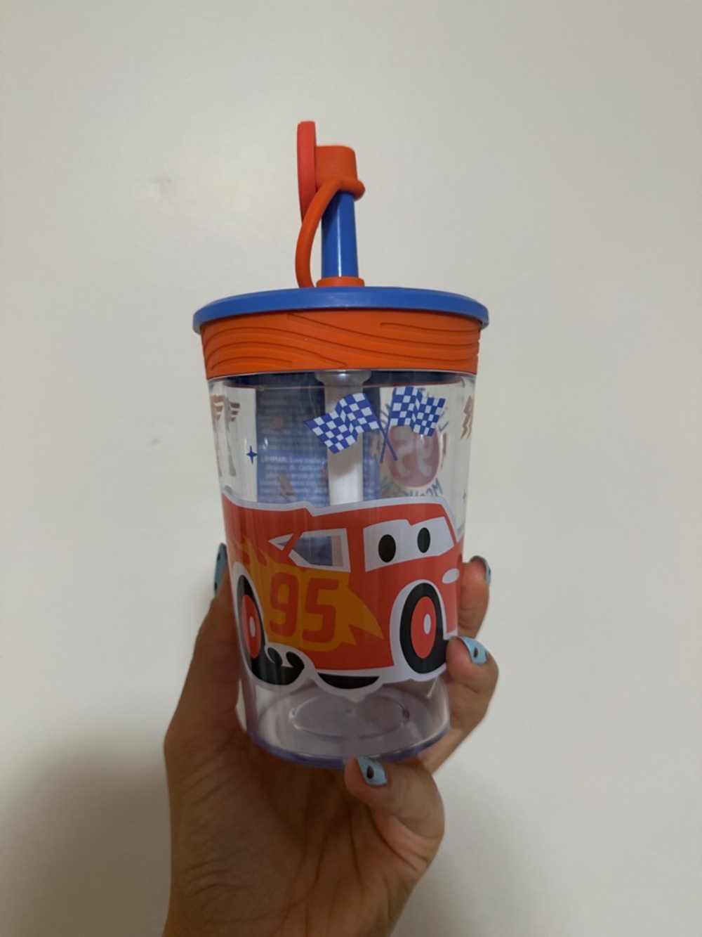 Disney Lightning McQueen Kids Straw Cup - Red & Blue
